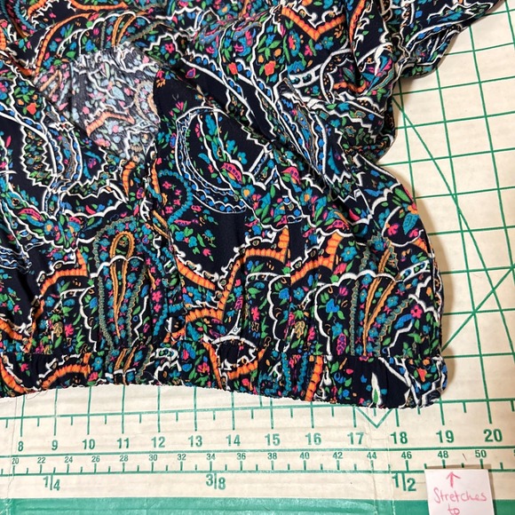 Anthropologie Maeve Size M Dress Paisley Tiered Dress Navy Blue Pink Rio Puffy - Picture 7 of 12